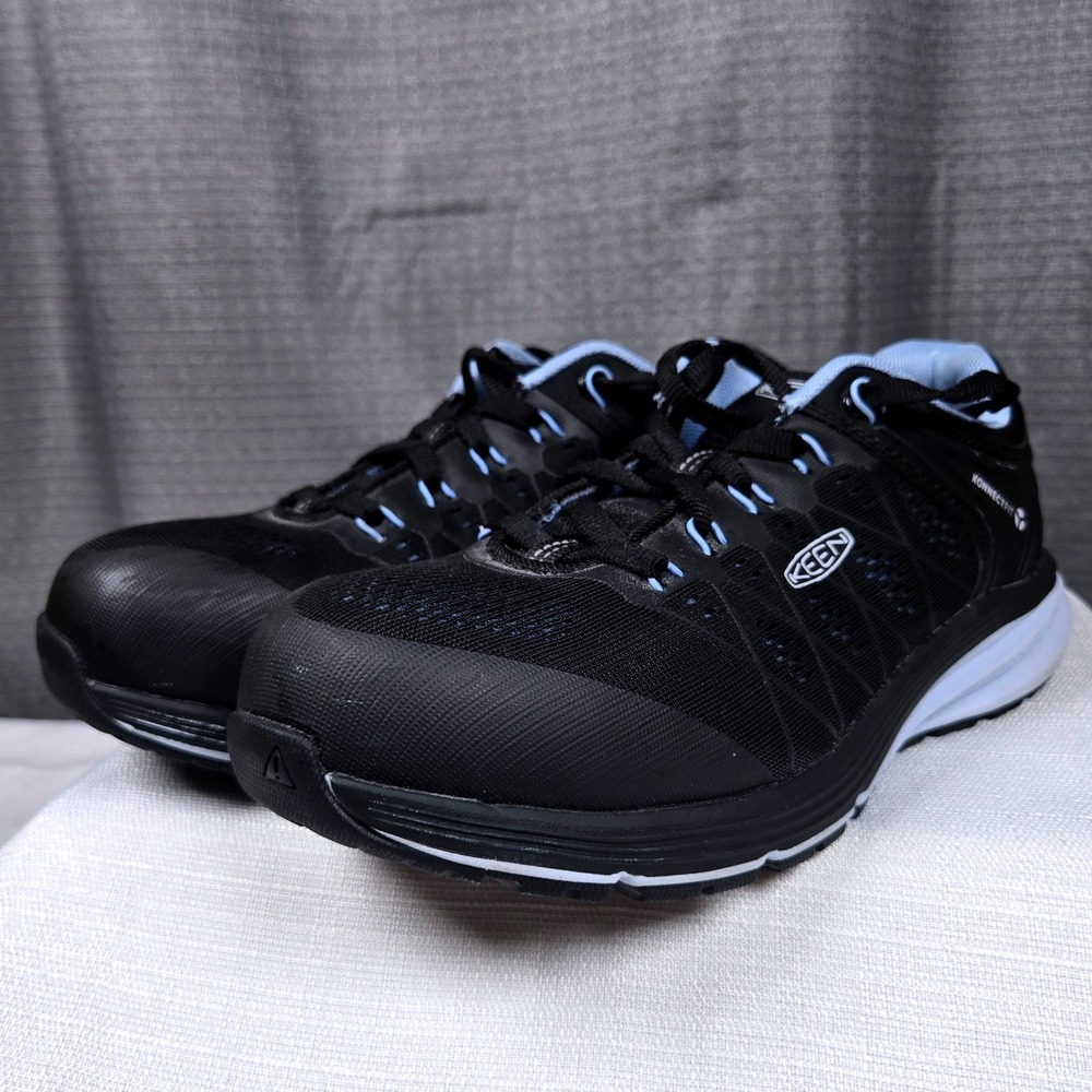 KEEN Utility Vista Energy Black Blue Carbon Toe Work Sneakers Womens 8.5 M